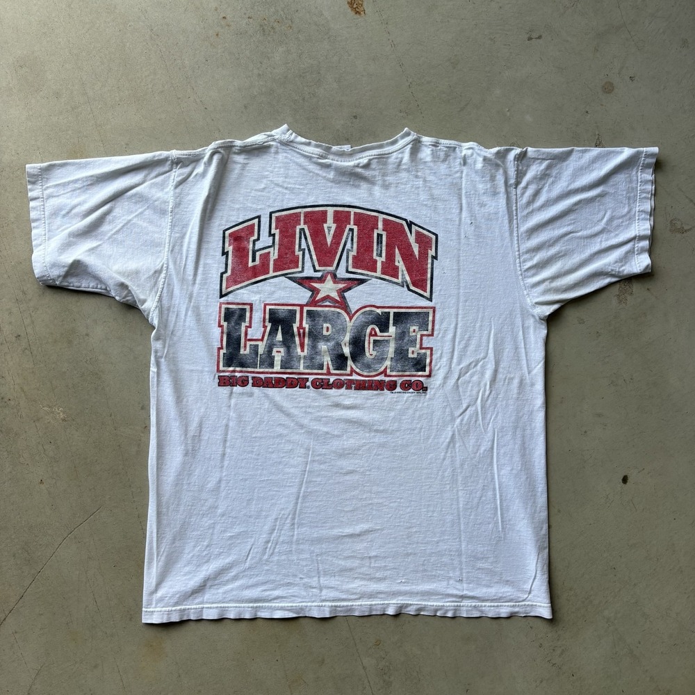 Vintage Y2K Big Daddy Gear T Shirt Size 3XL White Livin Large Skate Streetwear